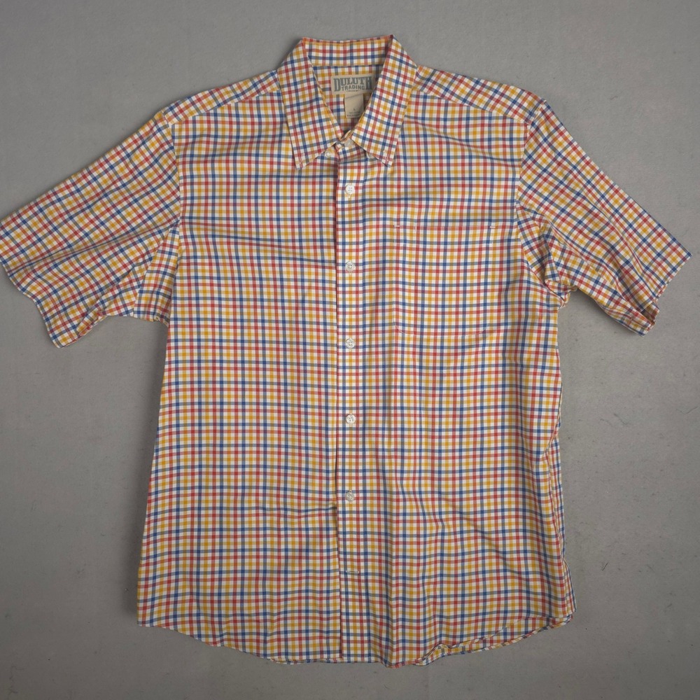 Duluth‎ Trading Co. Plaid Button Up Short Sleeve Casual Shirt Large